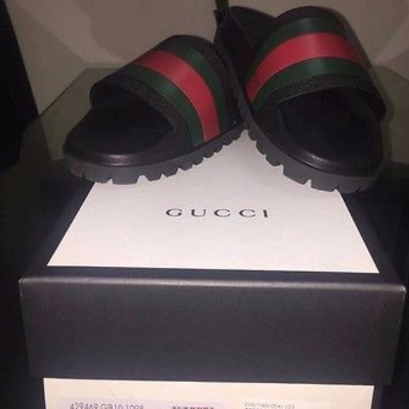 men's rubber slide sandal with web